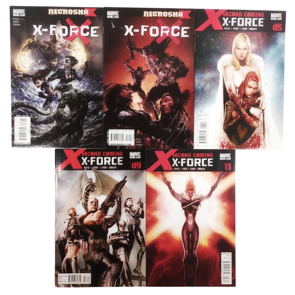 X-Force Comic Lot of 5 Issues 22 24 26 27 28 Marvel Second Coming
